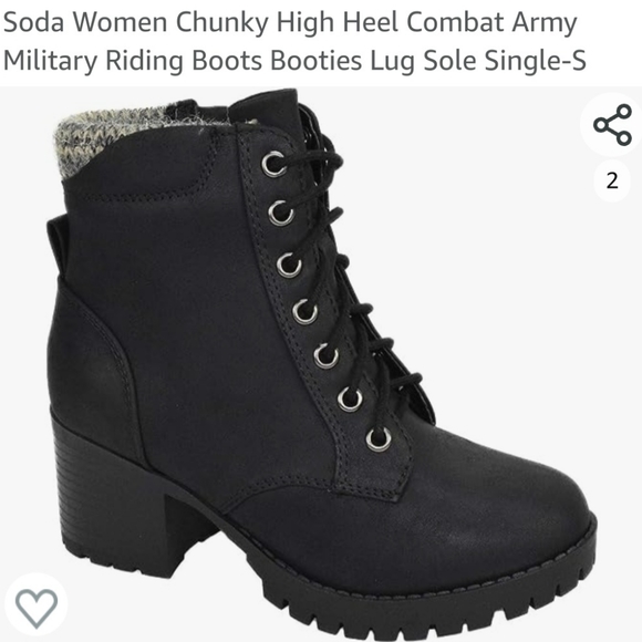 Chunky heel combat boot - Picture 6 of 6